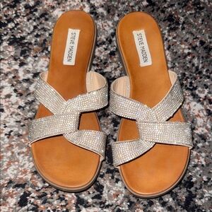 Steve Madden Women's Sandals - Tan with Silver Accents